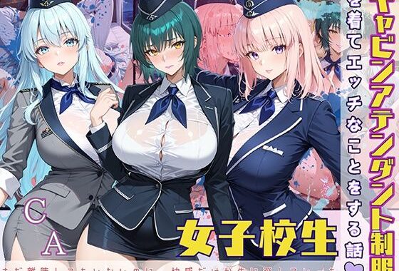 女子校生 キャビンアテンダント制服を着てエッチなことをする話 まだ離陸もしてないのに、快感だけが先に飛んでいった【無料エロ漫画】d_567264…実質無料