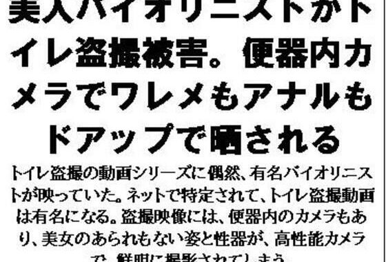 美人バイオリニストがトイレ盗撮被害。便器内カメラでワレメもアナルもドアップで晒される【無料エロ漫画】d_576582…実質無料