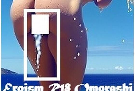 失禁写真アート:ごめんなさい、女子トイレ混んでて・・・、外でしちゃうね・・・。快晴の海のおもらしのひとこま、屋外全裸金髪女の立ち小便、爆尿一歩手前、ちょろちょろおしっこ。【無料エロ漫画】d_557672…無料で読む