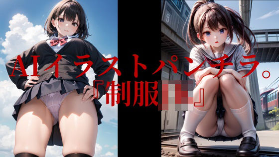 AIイラストパンチラ。『制服JK』【無料エロ漫画】d_581636…初回クーポンあり