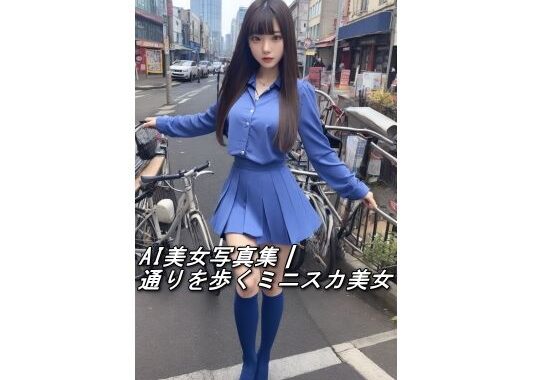 AI美女写真集┃通りを歩くミニスカ美女【無料エロ漫画】d_585774…無料で読む