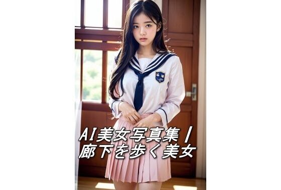 AI美女写真集┃廊下を歩く美女【無料エロ漫画】d_585806…実質無料