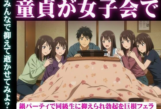 同級生で集まった鍋パーティ！そこで童貞を告白したら全員に抑えられてフェラされて秒イキ【無料エロ漫画】d_631844…割引クーポンで超お得に