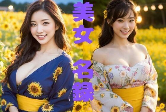 【美女名録】vol3.15  向日葵の夜──ひまわり畑で待つ君  203枚【AIグラビア写真集】【無料エロ漫画】d_584543…無料で読む