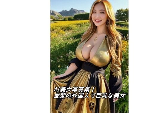 AI美女写真集┃金髪の外国人で巨乳な美女【無料エロ漫画】d_594598…初回クーポンあり