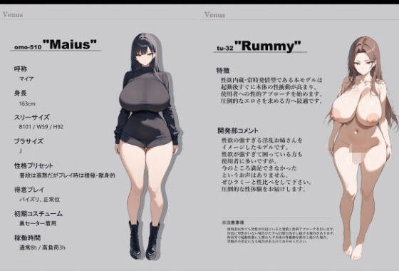 H社セックスアンドロイドブランド「Venus」モデルカタログ【無料エロ漫画】d_616746…実質無料